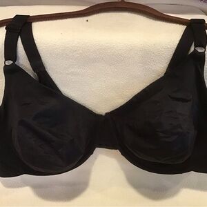 CURVATION Black Underwire Unlined Cup Adjustable Strap 3 Hook Back Bra 44DD